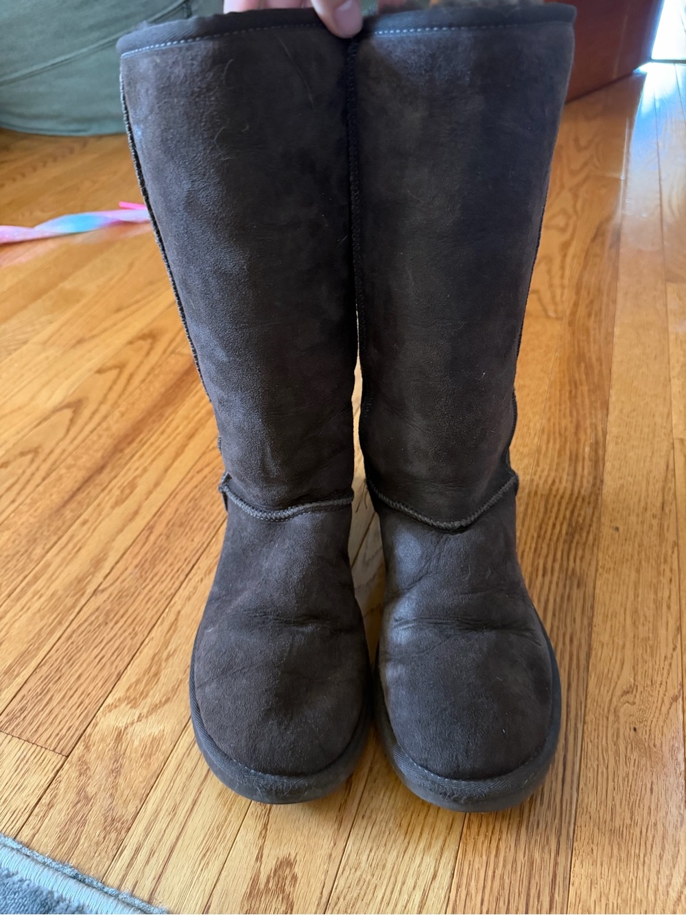 UGG Tall Suede Winter Boots in Dark Brown